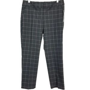 LOFT Julie Fit Black Windowpane Check Trousers | Slim Ankle | Size 6